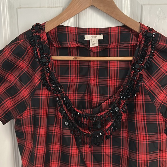J Crew plaid satin top 6 - Picture 2 of 4
